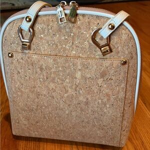 Miztique Daisy Cork Convertible
Backpack Purse Natural Tan & White Color